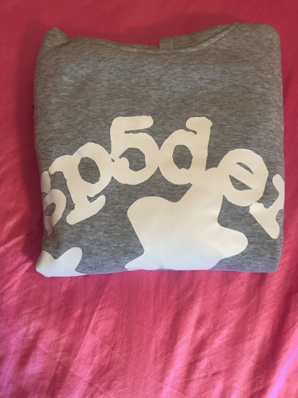 Grey Graphic Pullover Sweatshirt with White Print